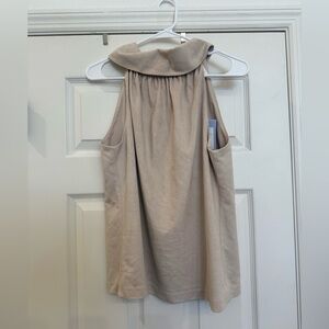 NWT Sail to Sable Cowl Neck Halter Suede Sleeveless Button Blouse Top Sz Medium